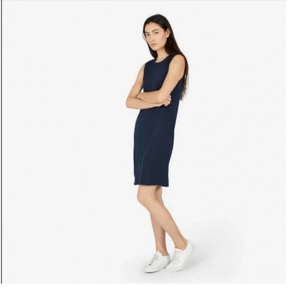 EVERLANE Sleeveless Muscle Tank Tee Dress Navy Blue Size M - Picture 1 of 10